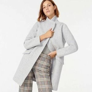 J.Crew Cocoon Coat Size 8 - Italian Stadium Cloth Dusk Gray Outdoor